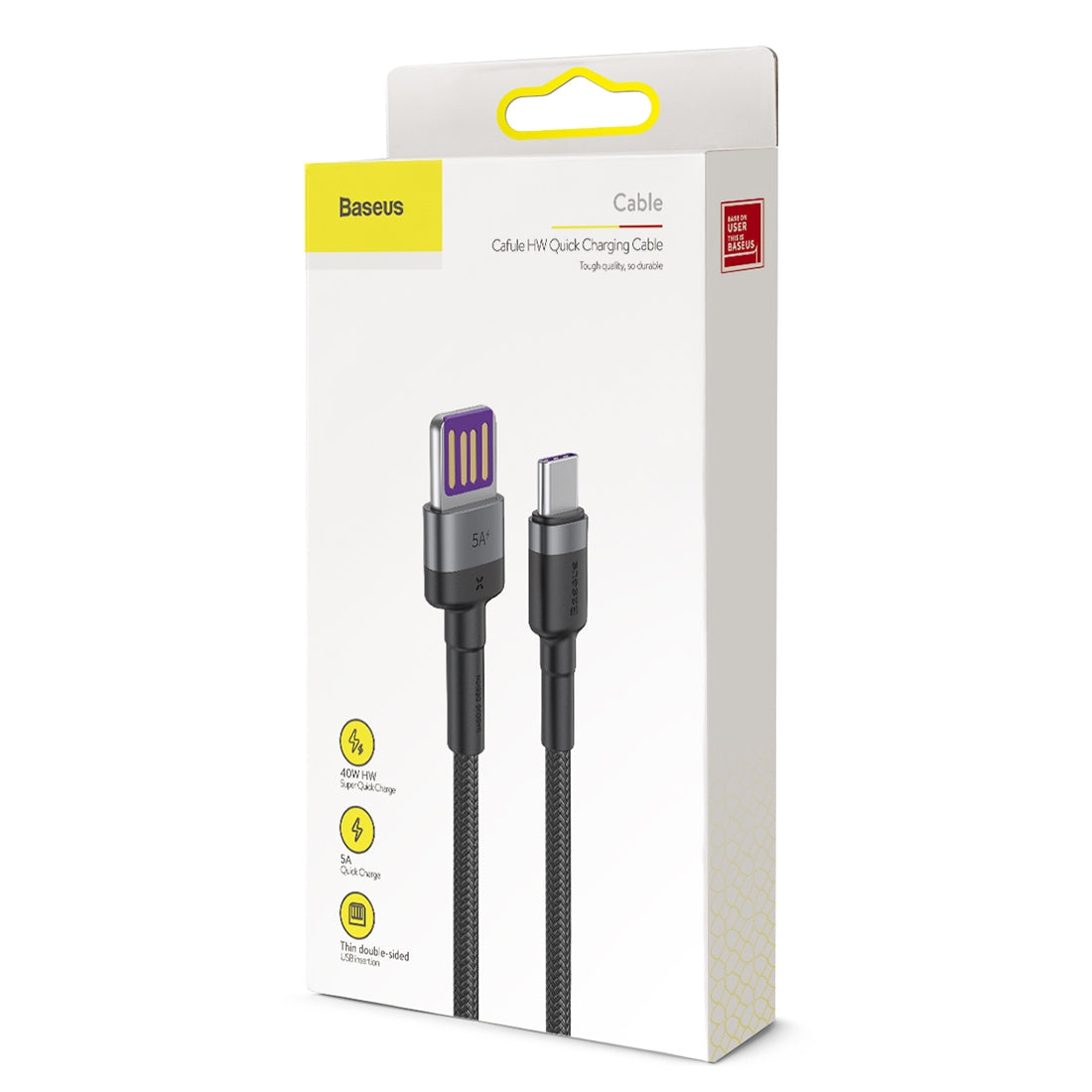 Daten- und Ladekabel USB-A - USB-C Baseus Cafule HW Schnellladung, 100 W, 1 m, Grau CATKLF-PG1