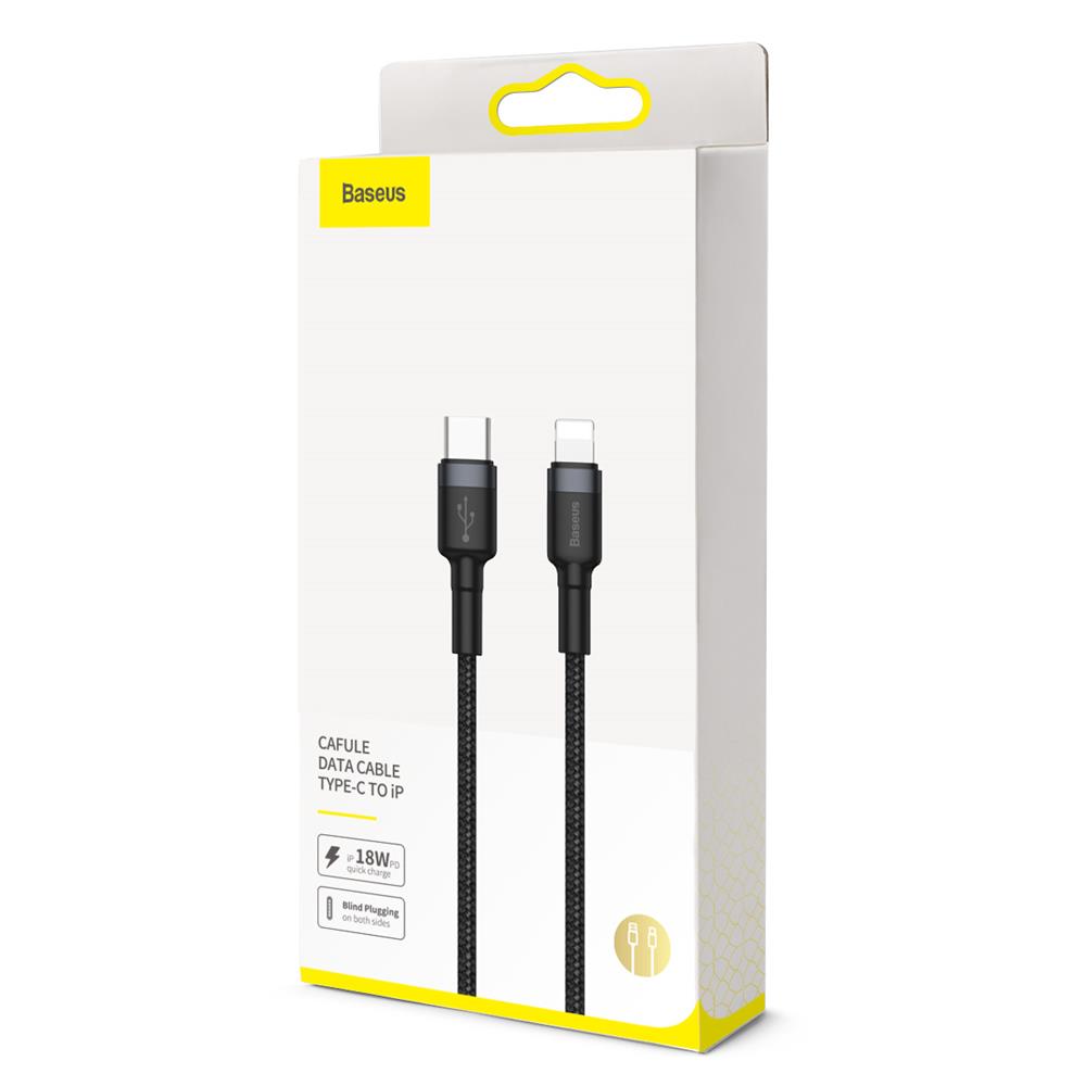 Daten- und Ladekabel USB-C – Lightning Baseus Coffee, 18 W, 1 m, Grau CATLKLF-G1