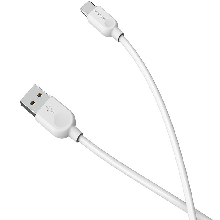 Daten- und Ladekabel USB-A - USB-C Borofone BX14 LinkJet, 18 W, 1 m, Weiß 