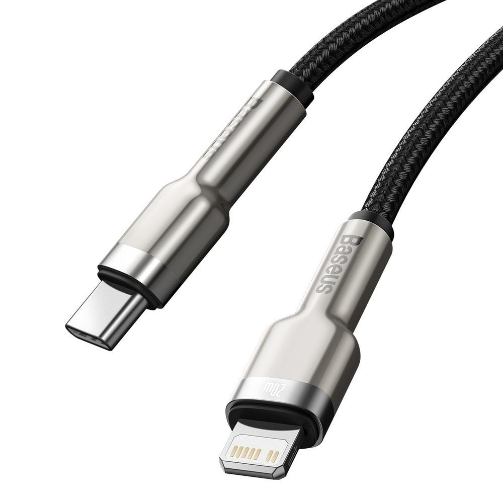 Daten- und Ladekabel USB-C – Lightning Baseus Cafule Metal Series, 20 W, 1 m, Schwarz CATLJK-A01