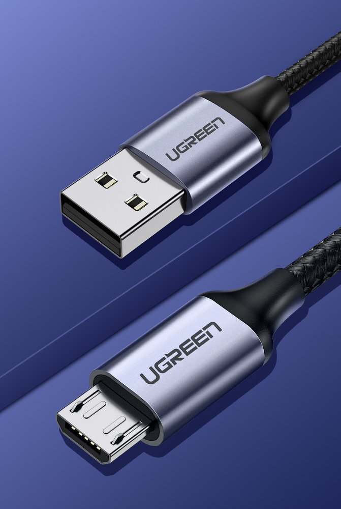 Daten- und Ladekabel USB-A - microUSB UGREEN US290, 18W, 1,5m, Schwarz