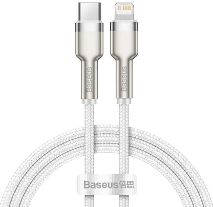 Daten- und Ladekabel USB-C – Lightning Baseus Cafule Metal Series, 20 W, 1 m, Weiß CATLJK-A02