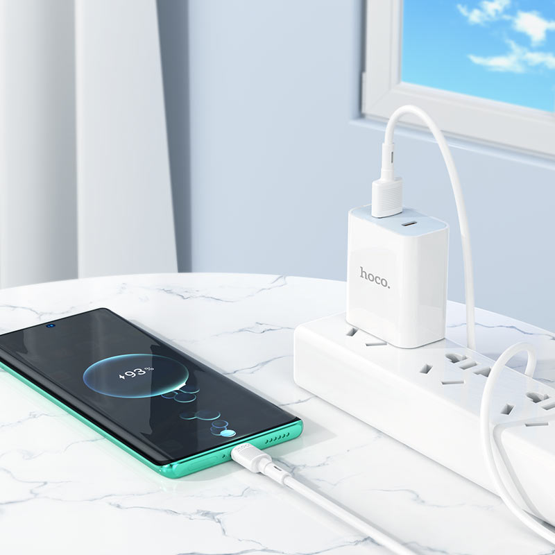 Daten- und Ladekabel USB-A - USB-C HOCO X83 Victory, 20W, 1m, Weiß
