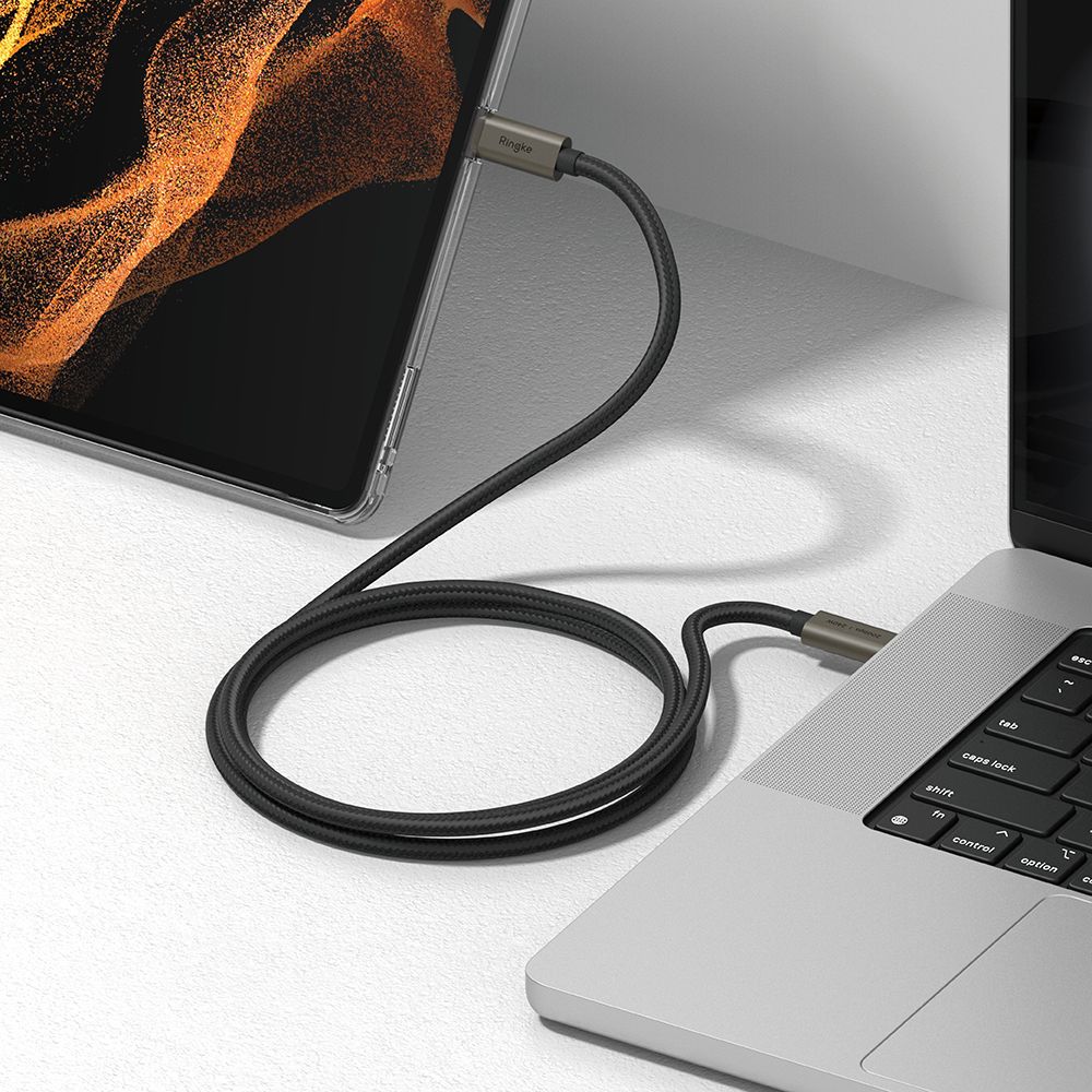 USB-C Data and Charging Cable - USB-C Ringke 2X2, 240W, 1m, Black