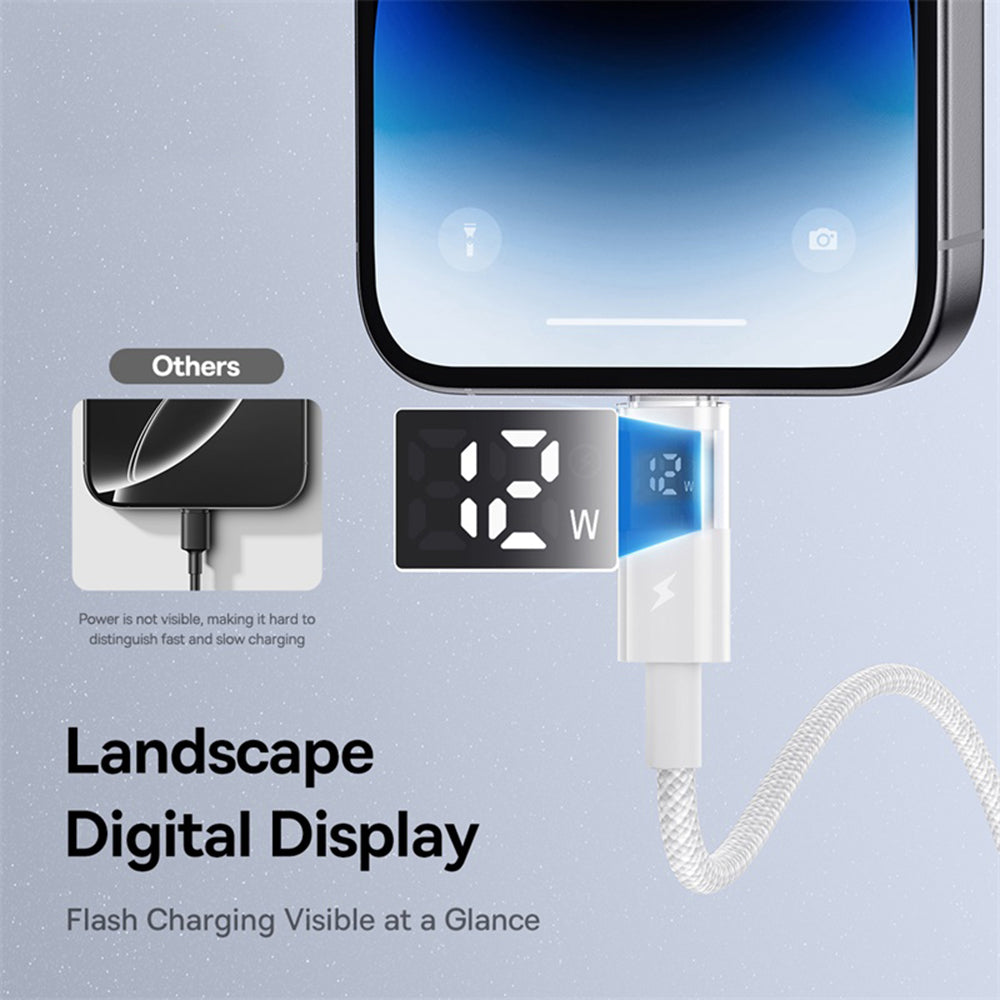 Daten- und Ladekabel USB-A - Lightning Baseus Display 2, 18W, 2m, Weiß P10382700211-01