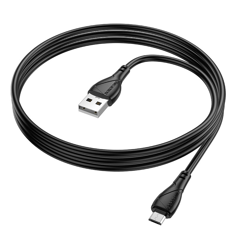 Daten- und Ladekabel USB-A - microUSB Borofone BX121 Energy, 18W, 1m, Schwarz
