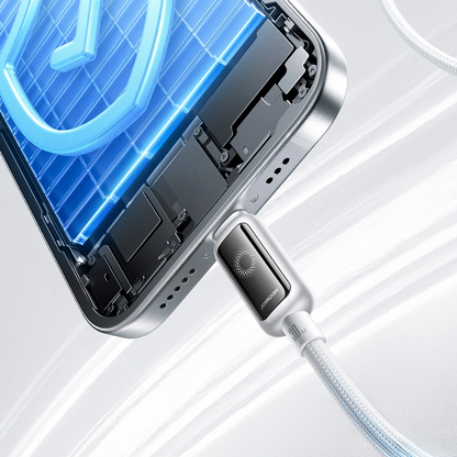 USB-C - Lightning Lade- und Datenkabel Joyroom S-A55 StarFlight Display, 30W, 1,2m, Weiß