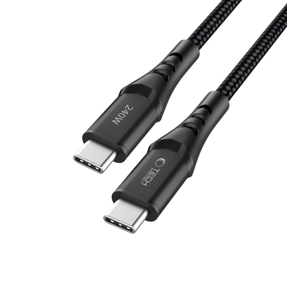 USB-C Data and Charging Cable - USB-C Tech-Protect UB11T Ultraboost, 240W, 1m, Black