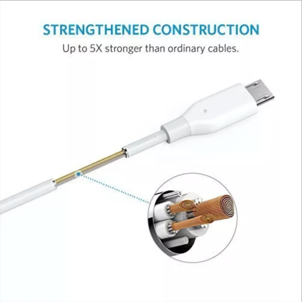 Daten- und Ladekabel USB-A - microUSB Anker PowerLine, 18W, 1m, Weiß A8132H21