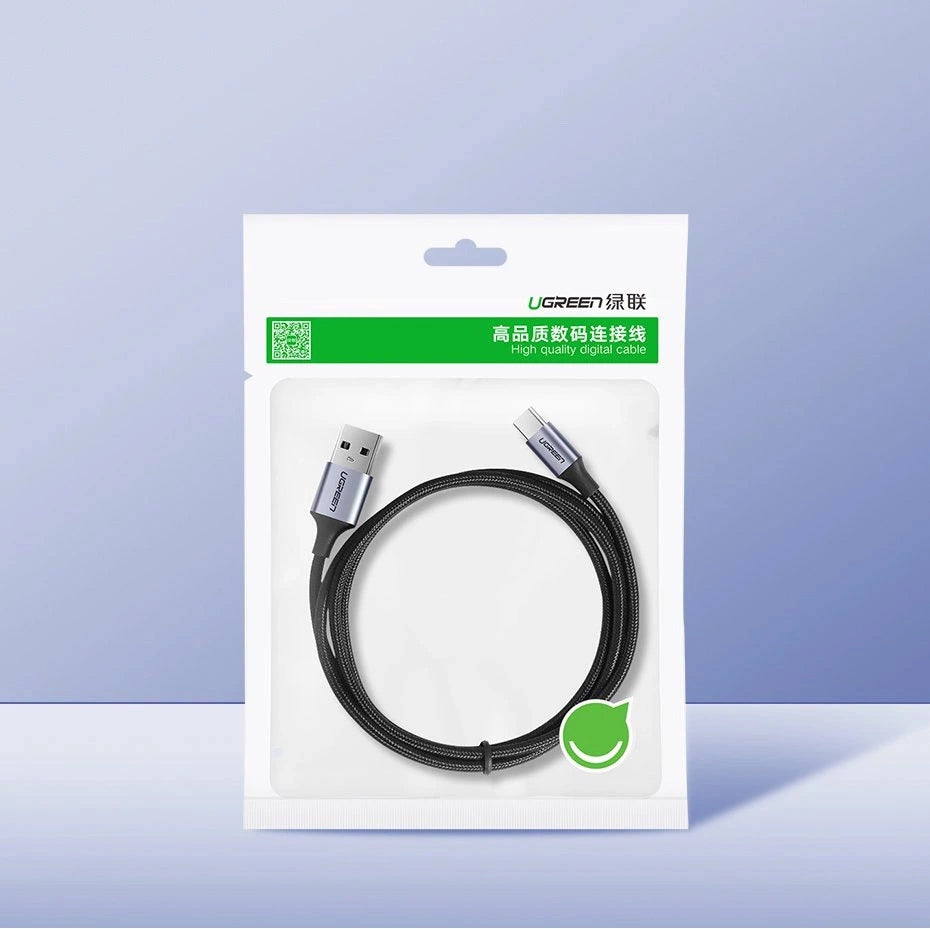 Daten- und Ladekabel USB-A - USB-C UGREEN US288, 18W, 1,5m, Schwarz