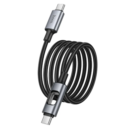 Daten- und Ladekabel USB-C - USB-C HOCO U144 Led, 60W, 1,2m, Schwarz