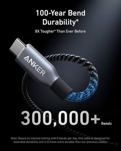 Anker Prime USB-C-auf-USB-C-Daten- und Ladekabel, 240 W, 0,9 m, Schwarz A88E2011