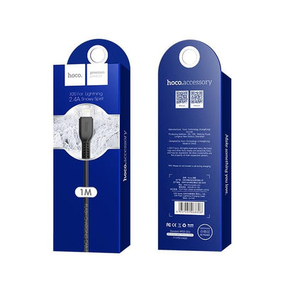 USB-A - Lightning Daten- und Ladekabel HOCO Flash X20, 18W, 1m, Schwarz