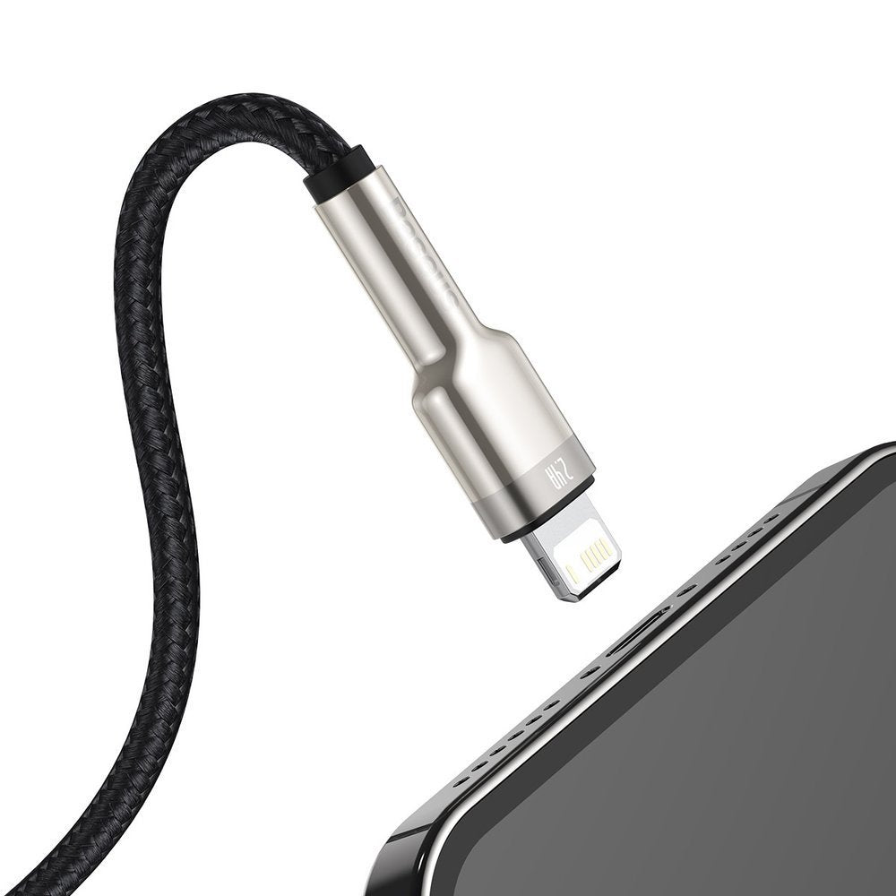 Daten- und Ladekabel USB-A - Lightning Baseus Cafule Metal Series, 18W, 2m, Schwarz CALJK-B01