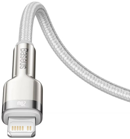 Daten- und Ladekabel USB-C – Lightning Baseus Cafule Metal Series, 20 W, 1 m, Weiß CATLJK-A02