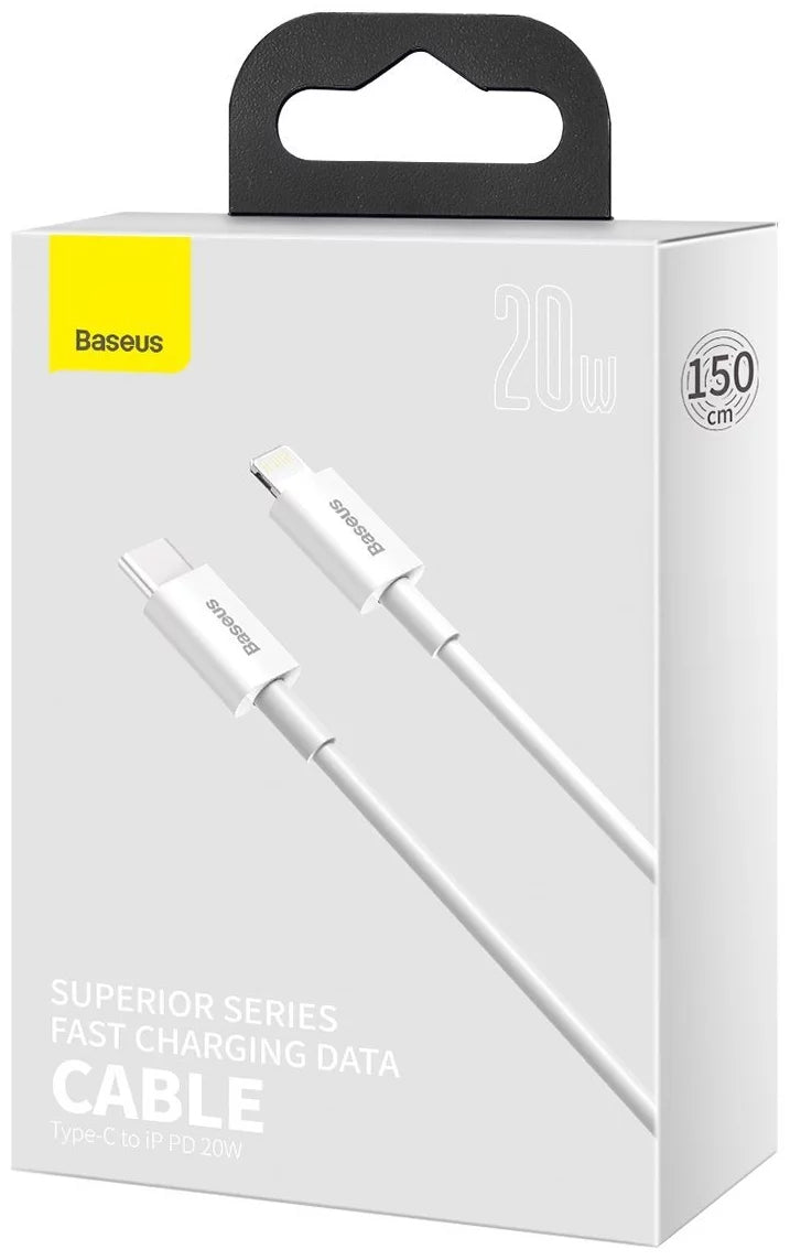 Daten- und Ladekabel USB-C – Lightning Baseus Superior Series, 20 W, 1,5 m, Weiß CATLYS-B02