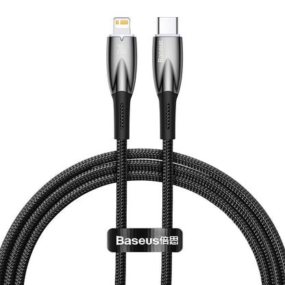 USB-C-Daten- und Ladekabel – Lightning Baseus Glimmer-Serie, 20 W, 1 m, Schwarz CADH000001