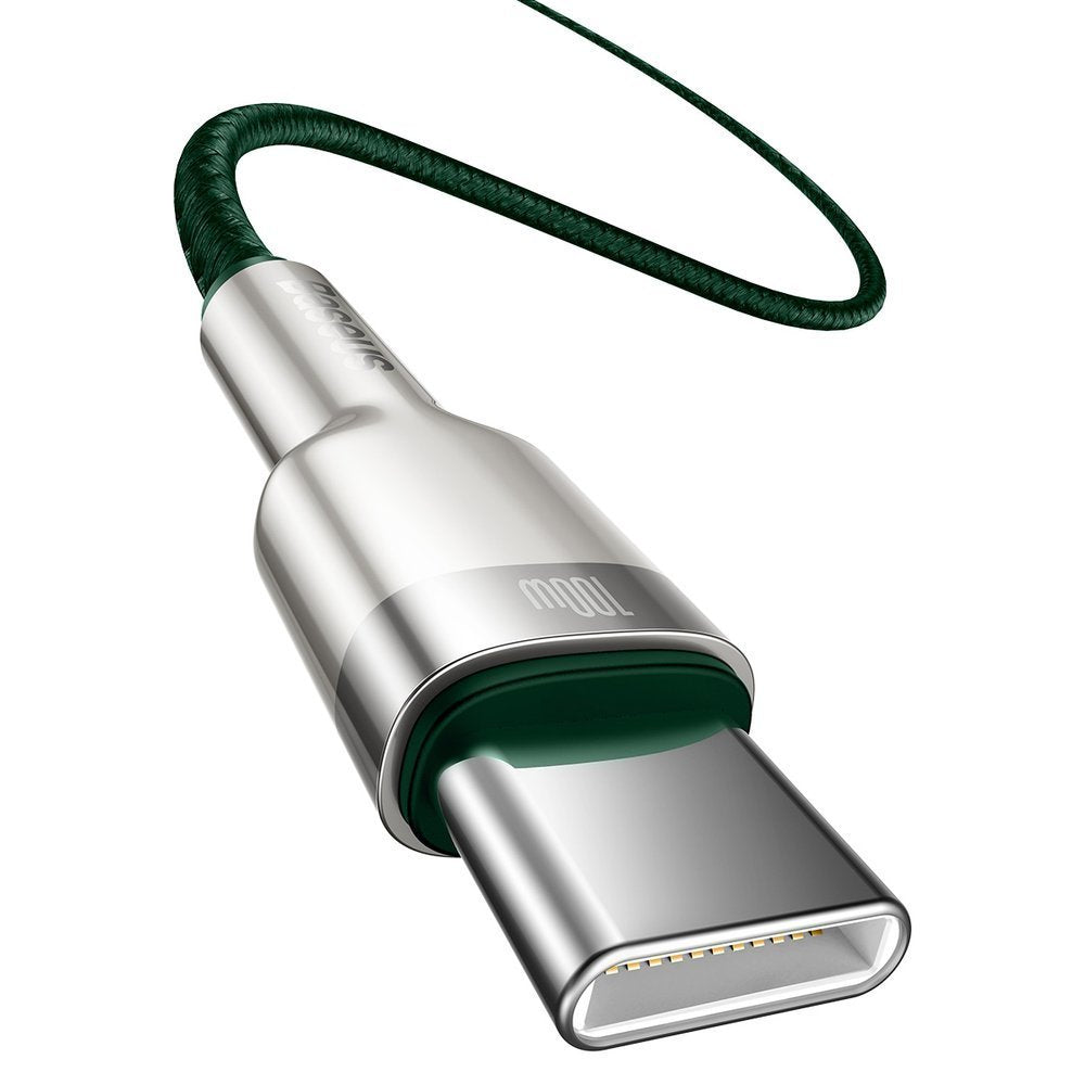 Daten- und Ladekabel USB-C – USB-C Baseus Coffee Metal Series, 100 W, 2 m, Grün CATJK-D06