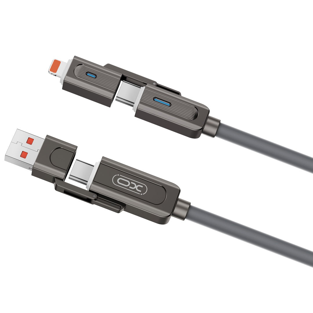 Daten- und Ladekabel USB-C / USB-A - USB-C / Lightning XO Design NB275, 60 W, 1 m, Schwarz