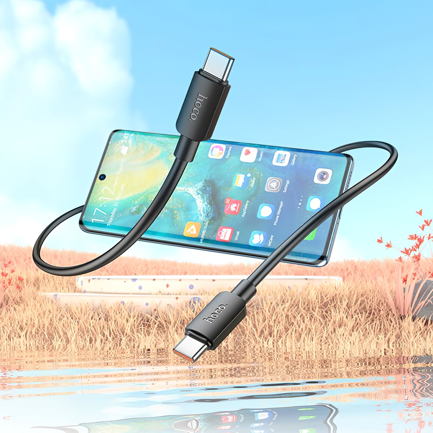 Daten- und Ladekabel USB-C - USB-C HOCO X96, 100W, 1m, Schwarz