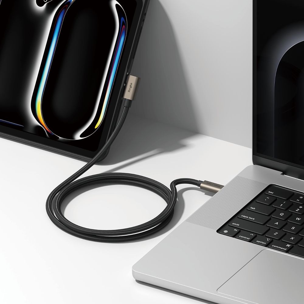 USB-C Data and Charging Cable - USB-C Ringke 2X2 Angled, 240W, 2m, Black