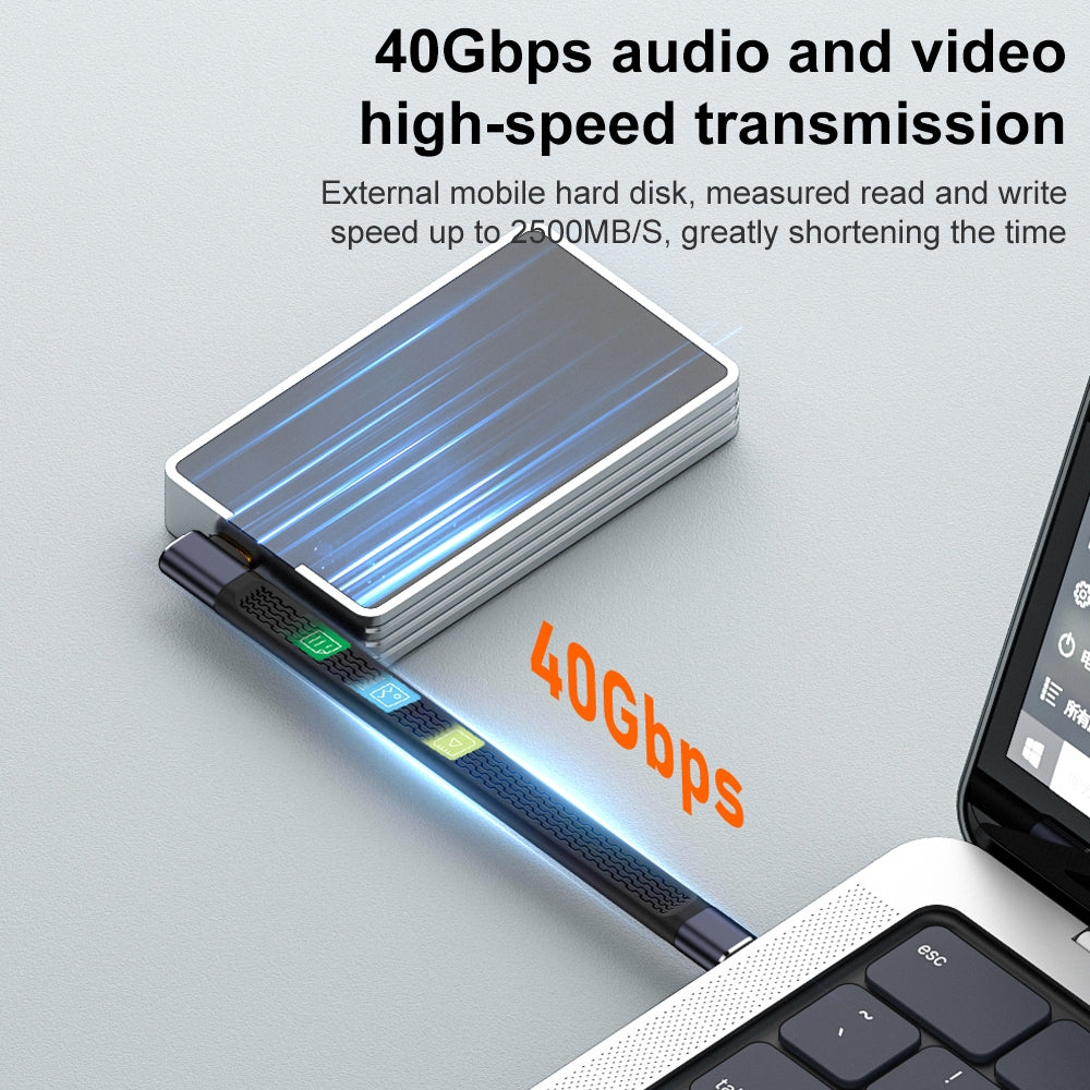 USB-C Daten- und Ladekabel - USB-C OEM Angled 8K Video Version 3, 240W, 0.15m, Schwarz