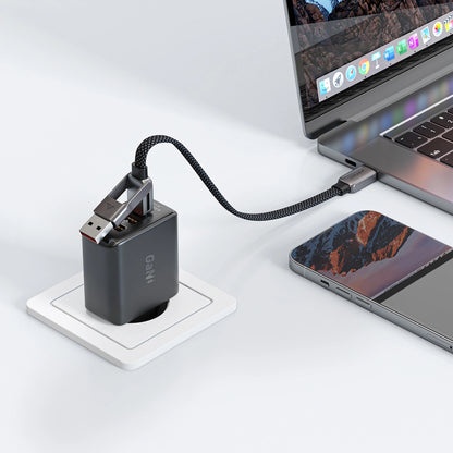 Daten- und Ladekabel USB-C - USB-A / USB-C Acefast C13-05, 60W, 0.2m, Schwarz