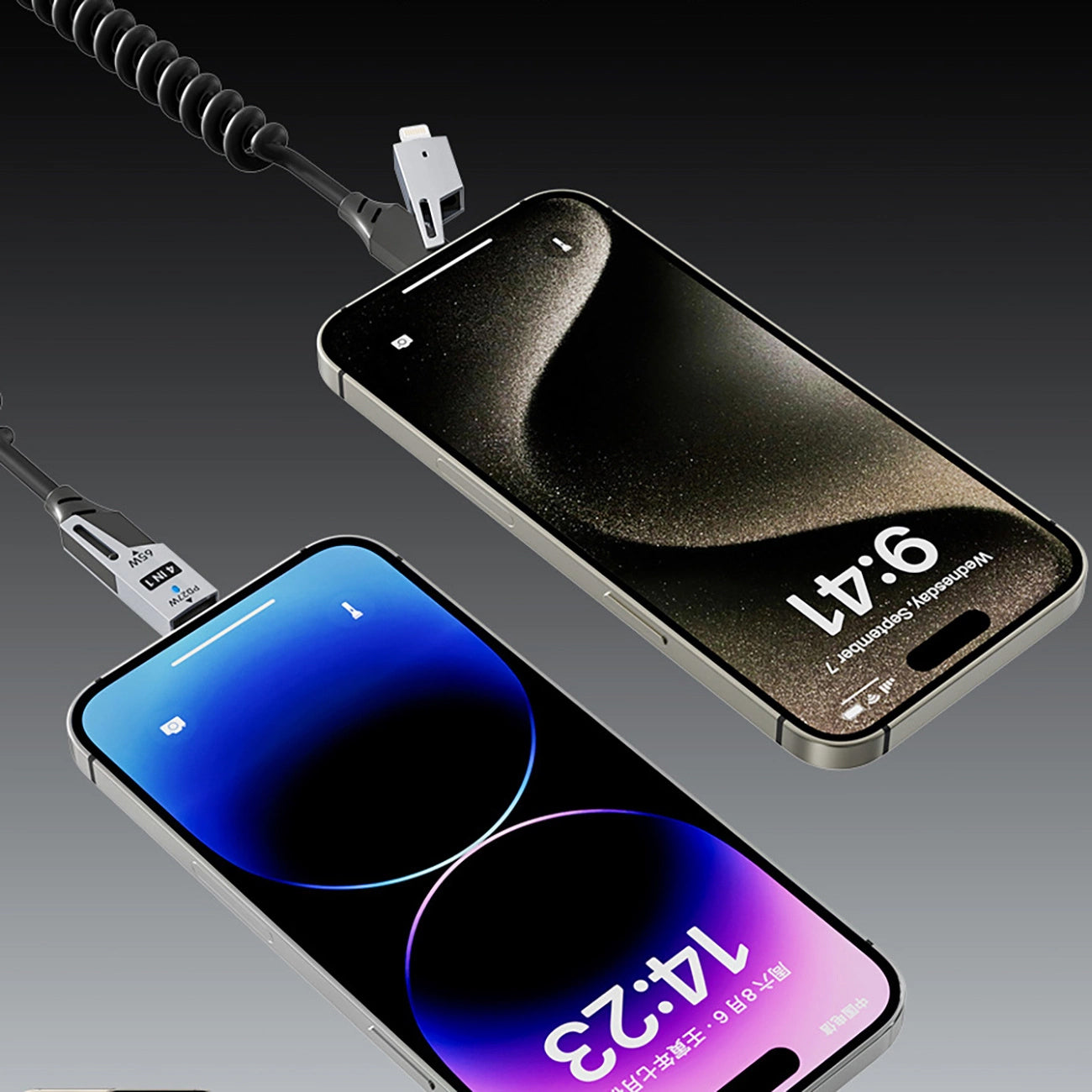 Daten- und Ladekabel USB-A / USB-C - Lightning / USB-C Dudao L20 Pro, 65W, 1.5m, Schwarz