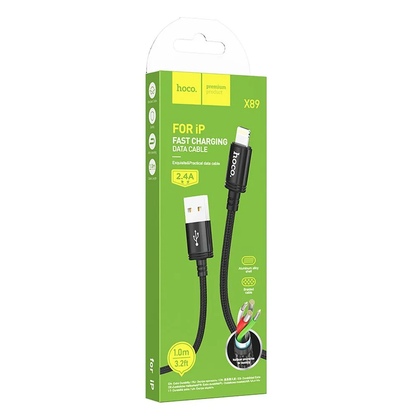 Daten- und Ladekabel USB-A - Lightning HOCO X89, 18W, 1m, Schwarz