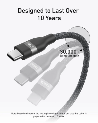 USB-C Daten- und Ladekabel - USB-C Anker, 240W, 1.8m, Schwarz A82E2H12