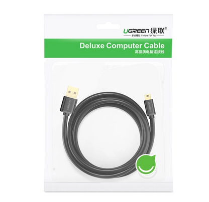 Daten- und Ladekabel USB-A - miniUSB UGREEN US132, 3m, Schwarz