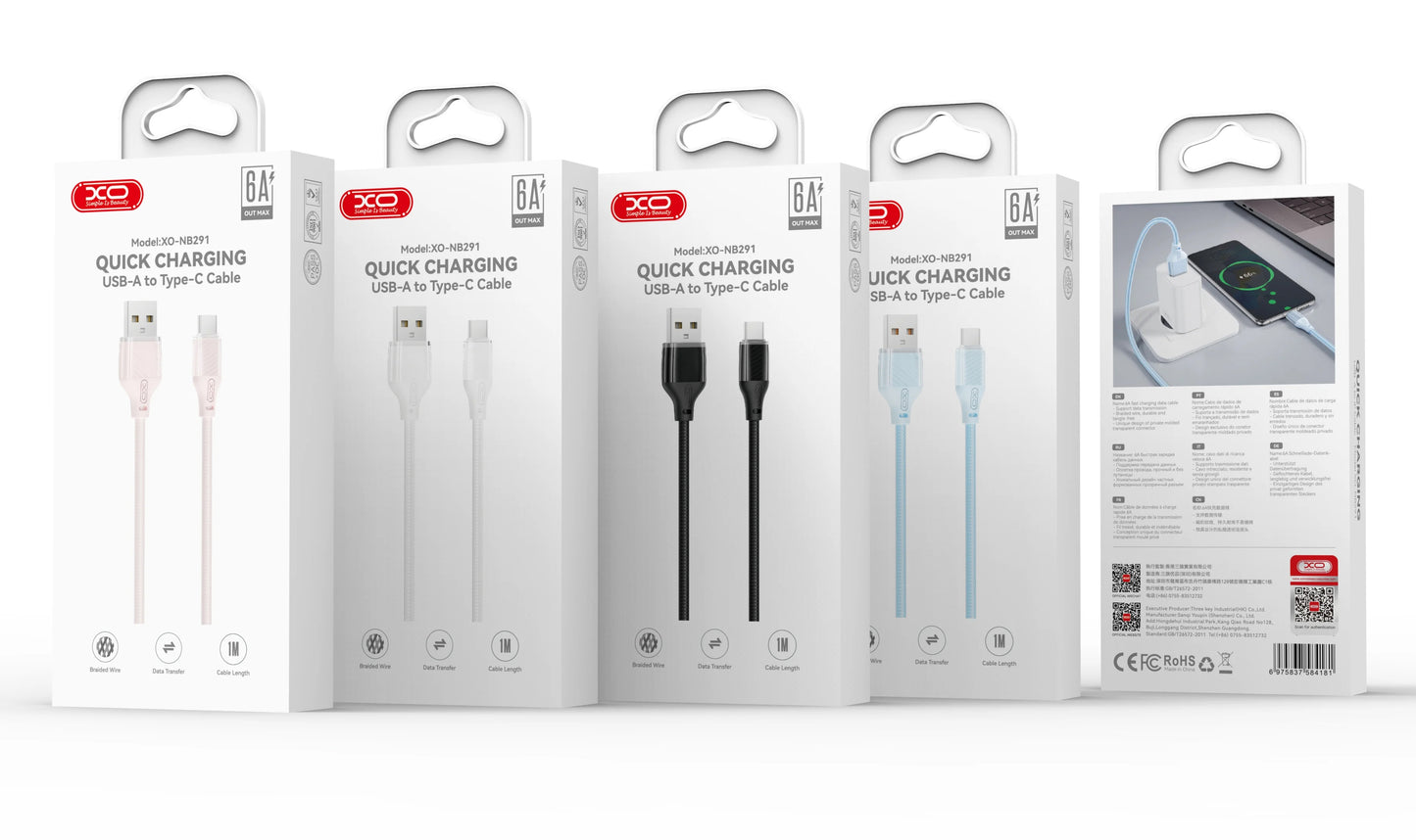 Daten- und Ladekabel USB-A - Lightning XO Design NB291, 18W, 1m, Blau