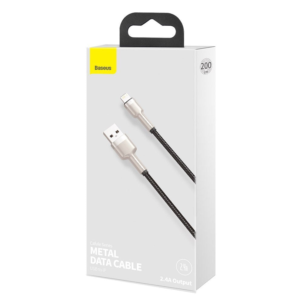 Daten- und Ladekabel USB-A - Lightning Baseus Cafule Metal Series, 18W, 2m, Schwarz CALJK-B01