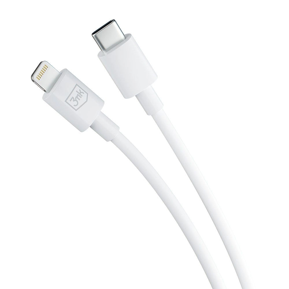 Daten- und Ladekabel USB-C - Lightning 3MK Hyper, 20W, 1,2m, Weiß