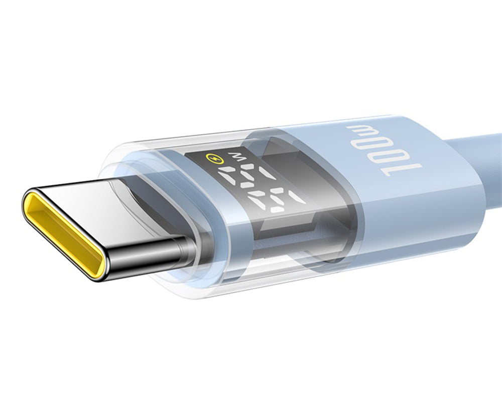 USB-A - USB-C Daten- und Ladekabel Baseus Display 2, 100W, 1m, Blau P10382701311-00