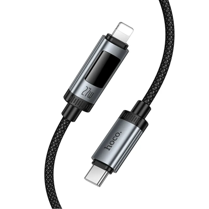Daten- und Ladekabel USB-C - Lightning HOCO Display U148, 27W, 1.2m, Schwarz