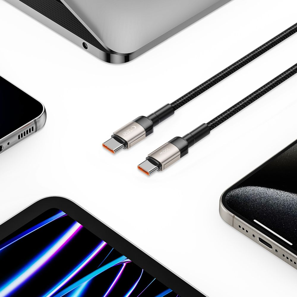 USB-C Daten- und Ladekabel - USB-C Tech-Protect Ultraboost EVO, 100W, 1m, Silber