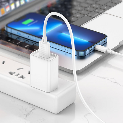 USB-A to Lightning Data and Charging Cable HOCO X88, 18W, 2m, White