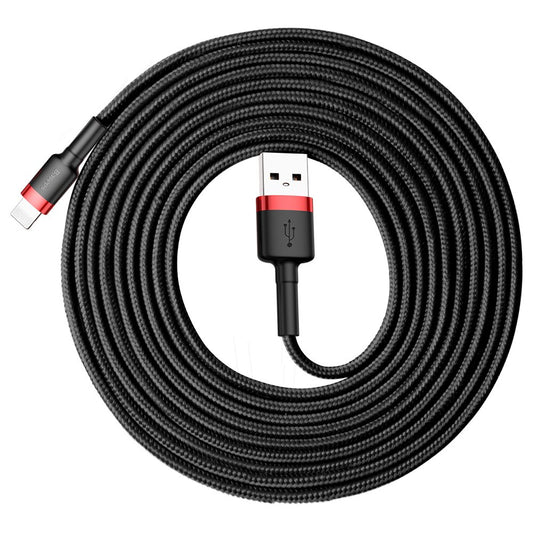 USB-A - Lightning Daten- und Ladekabel Baseus Cafule, 18W, 3m, Rot CALKLF-R91