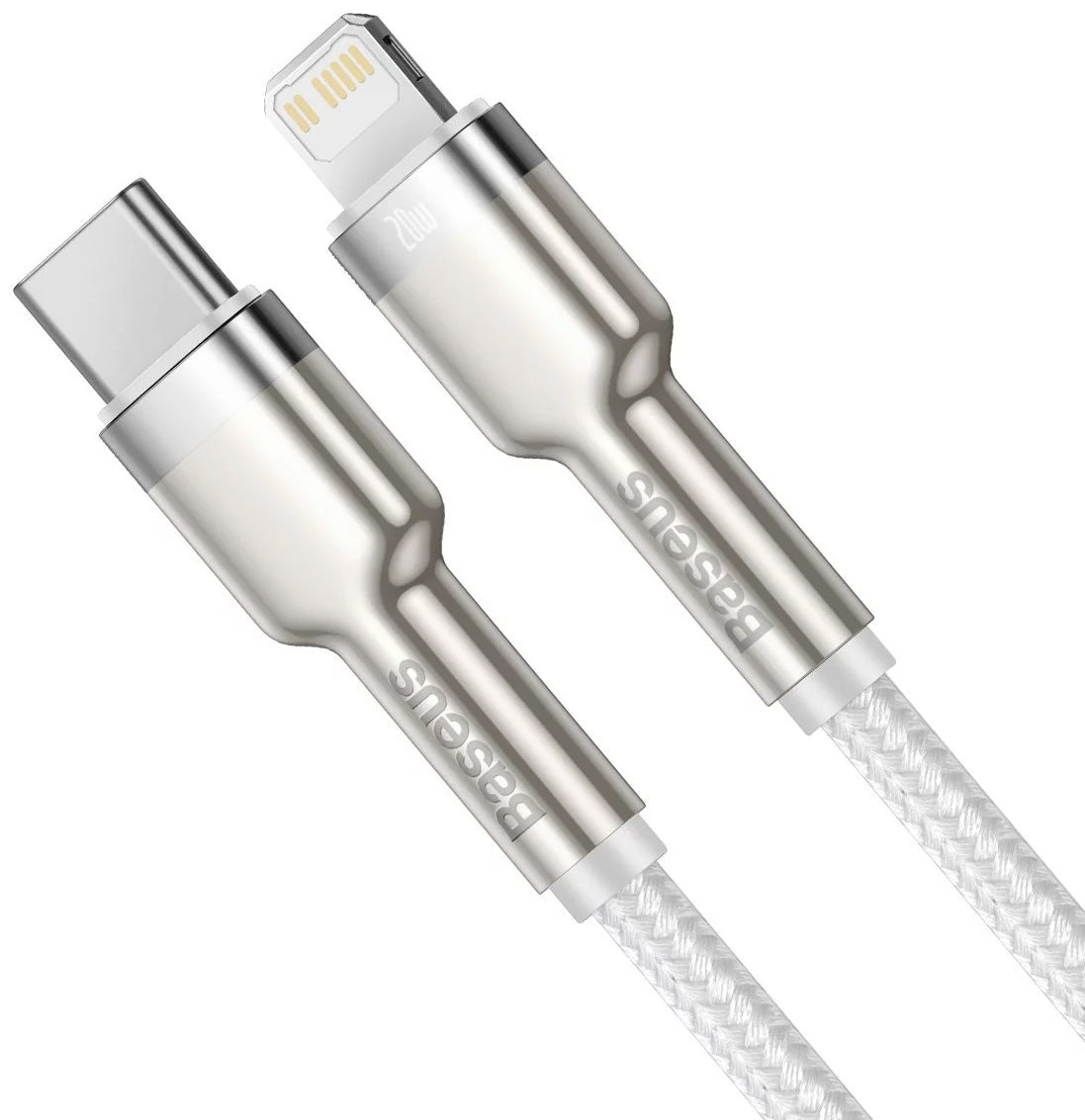 Daten- und Ladekabel USB-C – Lightning Baseus Cafule Metal Series, 20 W, 1 m, Weiß CATLJK-A02