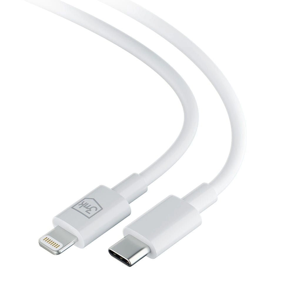 Daten- und Ladekabel USB-C – Lightning 3MK Hyper, 20 W, 1,2 m, Weiß