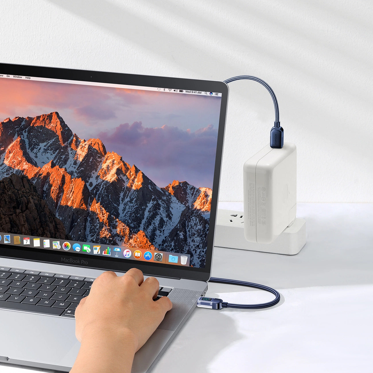 USB-C Daten- und Ladekabel - USB-C Joyroom A4 Display, 100W, 1,2m, Blau