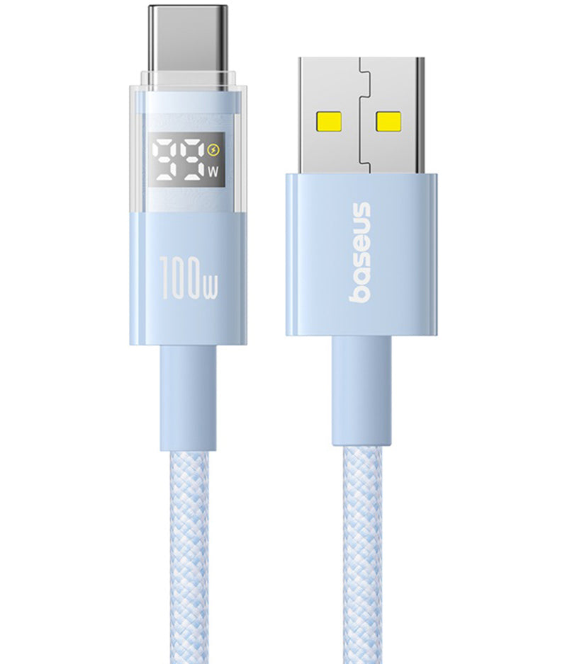 USB-A - USB-C Daten- und Ladekabel Baseus Display 2, 100W, 1m, Blau P10382701311-00