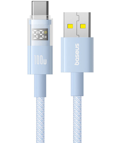 USB-A - USB-C Daten- und Ladekabel Baseus Display 2, 100W, 1m, Blau P10382701311-00