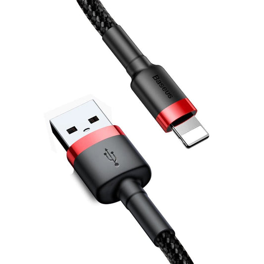 USB-A - Lightning Daten- und Ladekabel Baseus Cafule, 18W, 3m, Rot CALKLF-R91