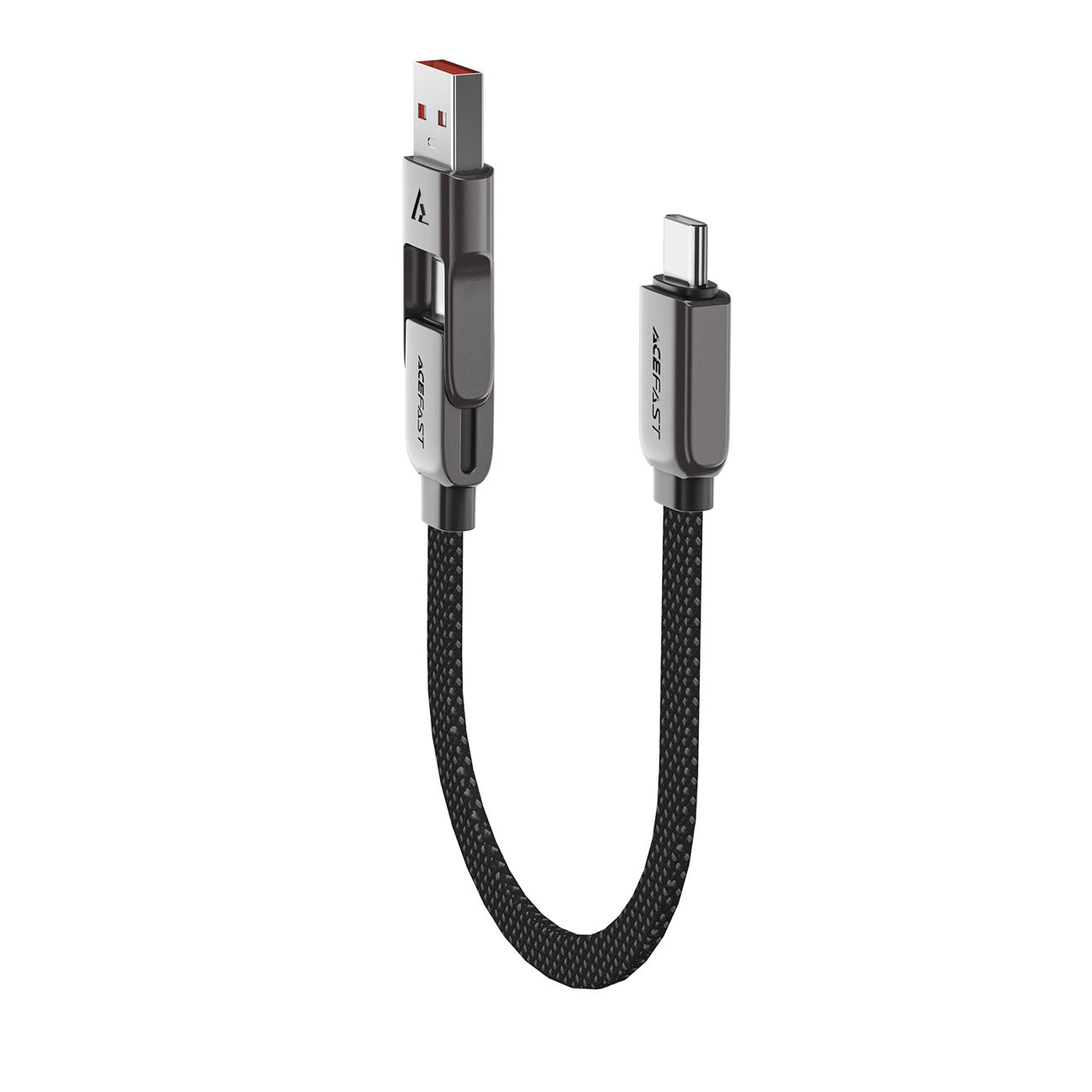 Daten- und Ladekabel USB-C - USB-A / USB-C Acefast C13-05, 60W, 0.2m, Schwarz