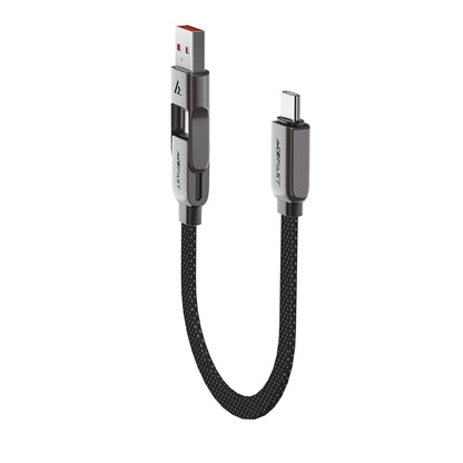 Daten- und Ladekabel USB-C - USB-A / USB-C Acefast C13-05, 60W, 0.2m, Schwarz