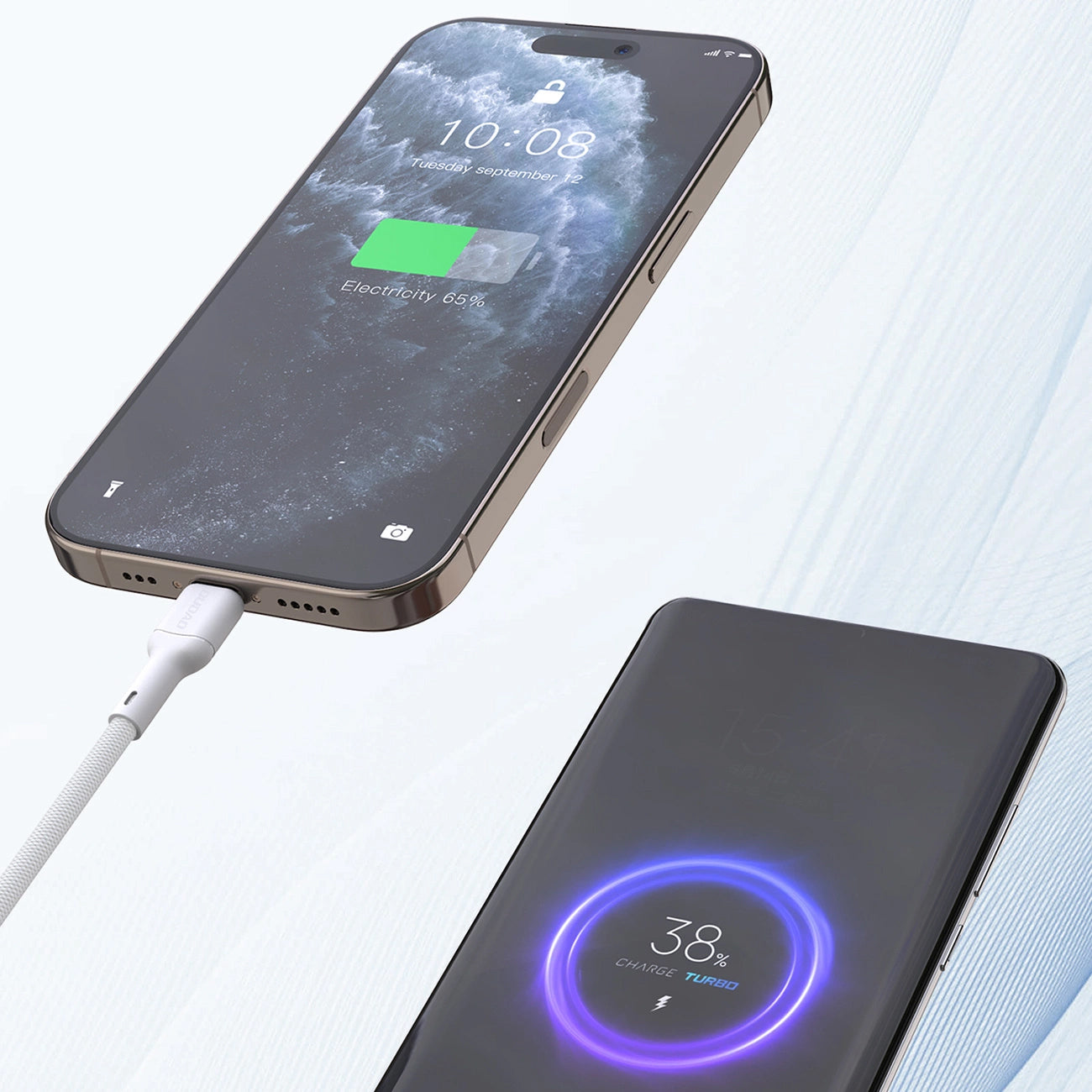 USB-C Data and Charging Cable - USB-C Dudao L9C, 65W, 1m, White