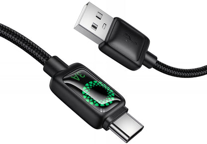 USB-A - USB-C Daten- und Ladekabel HOCO U146, 36W, 1.2m, Schwarz