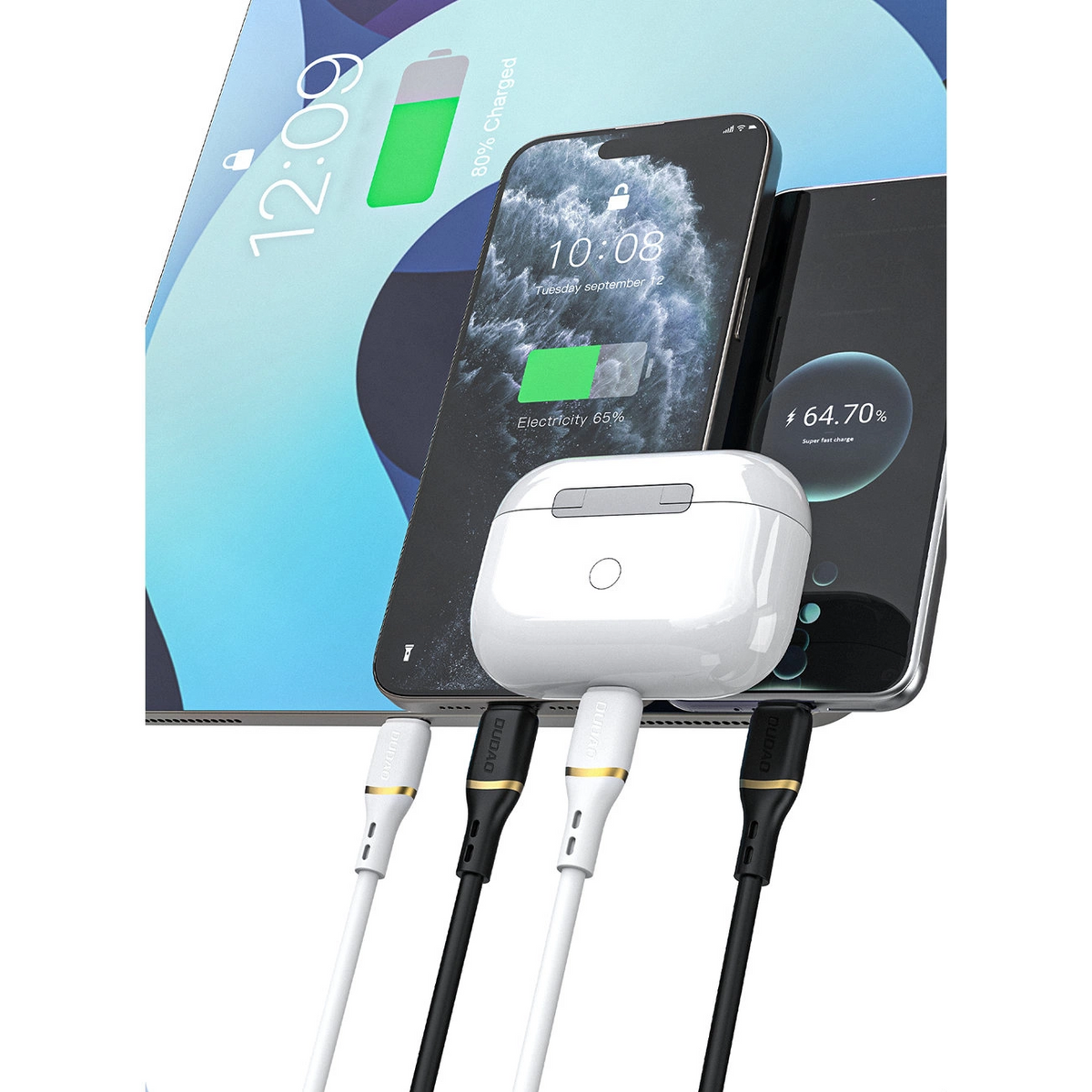 Daten- und Ladekabel USB-C - USB-C Dudao L25C, 30W, 1m, Weiß